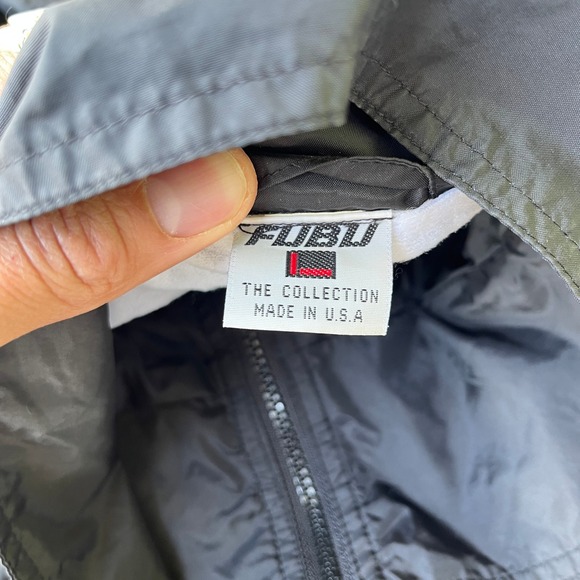 Vintage 90s Y2K Fubu Windbreaker Jacket Sz L Made in USA Embroidered Logo Zip Up - Picture 4 of 8